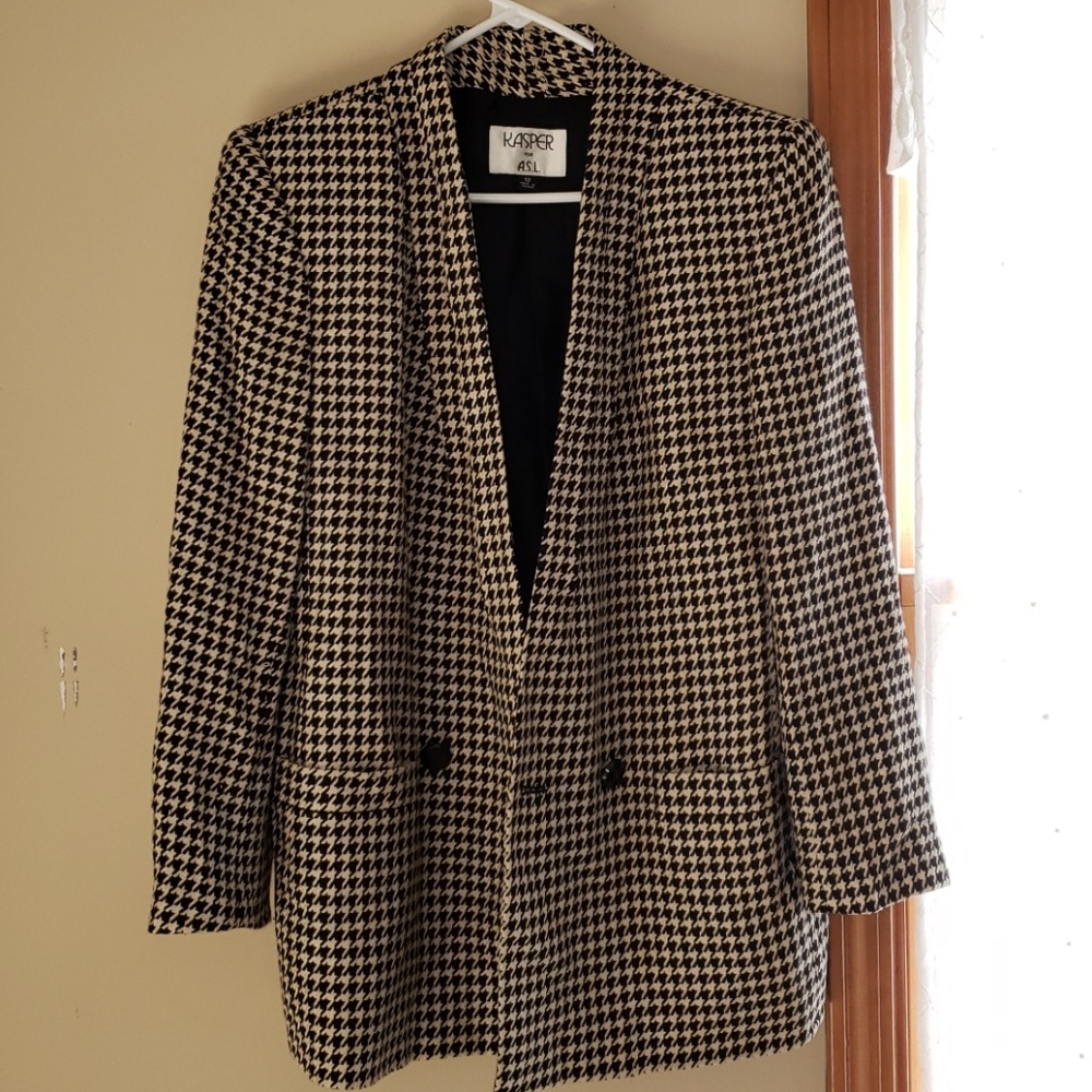 Houndstooth kasper blazer
